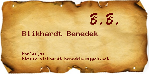 Blikhardt Benedek névjegykártya