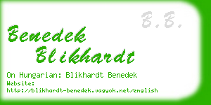 benedek blikhardt business card